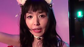 Cosplay Japanese cam slut gets a gift box of sex toys to use